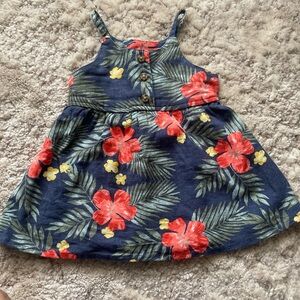 Okie Dokie Navy Floral Kids Dress